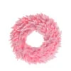 Pre-Lit Pink Ashley Spruce Christmas Wreath - 36-Inch, Clear Pink Lights