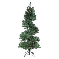 5.5' Pre-Lit Slim Spiral Pine Artificial Christmas Tree - Clear Dura Lit Lights