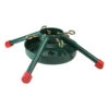 19" Green And Red Christmas Tree Stand For Real Trees