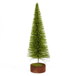 20" Moss Green Pine Pencil Artificial Village Christmas Tree - Unlit