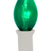 Pack 25 Commercial Transparent Green 3-LED C7 Replacement Christmas Light Bulbs