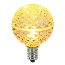 Club Pack Of 25 LED G40 Warm White Faceted Replacement Christmas Light Bulbs - 32275954