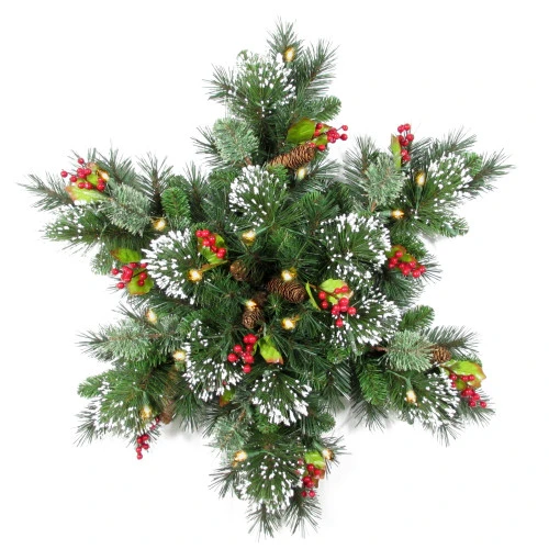 Pre-Lit 32” Wintry Pine(R) Snowflake Artificial Christmas Wreath - 32-Inch, Battery Operated Warm White Clear LED Lights 3 Pre-Lit 32” Wintry Pine(R) Snowflake Artificial Christmas Wreath - 32-Inch, Battery Operated Warm White Clear LED Lights