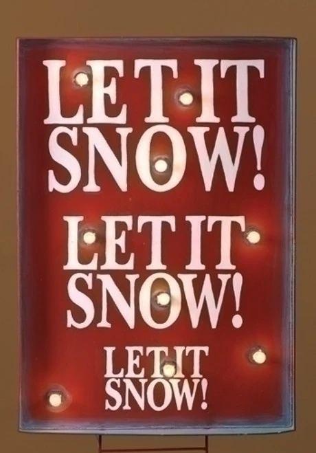 Roman 34" Red And White Lighted "LET IT SNOW" Christmas Sign Outdoor Decor 3 Roman 34" Red And White Lighted "LET IT SNOW" Christmas Sign Outdoor Decor