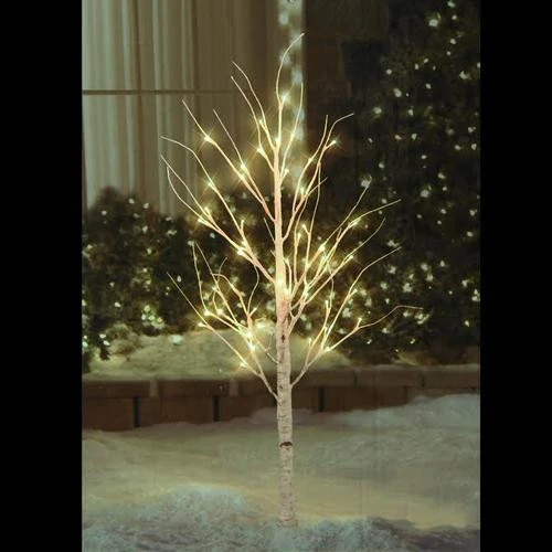 Northlight 4' Pre-Lit LED White Birch Tree Outdoor Decoration - White Lights 5 Northlight 4' Pre-Lit LED White Birch Tree Outdoor Decoration - White Lights - Image 3