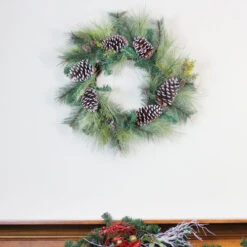 Northlight Mixed Long Needle Pine And Pine Cone Artificial Christmas Wreath - 28-Inch, Unlit -Northlight Shop z2zarjwsb7uo2g7k3t4fccyhluobqnku 44151.1588371135